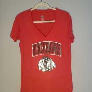 Chicago Blackhawks Red Womens/Juniors Tshirt Sz L